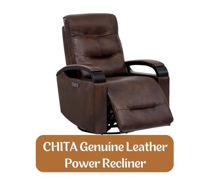 CHITA Genuine Leather Power Recliner